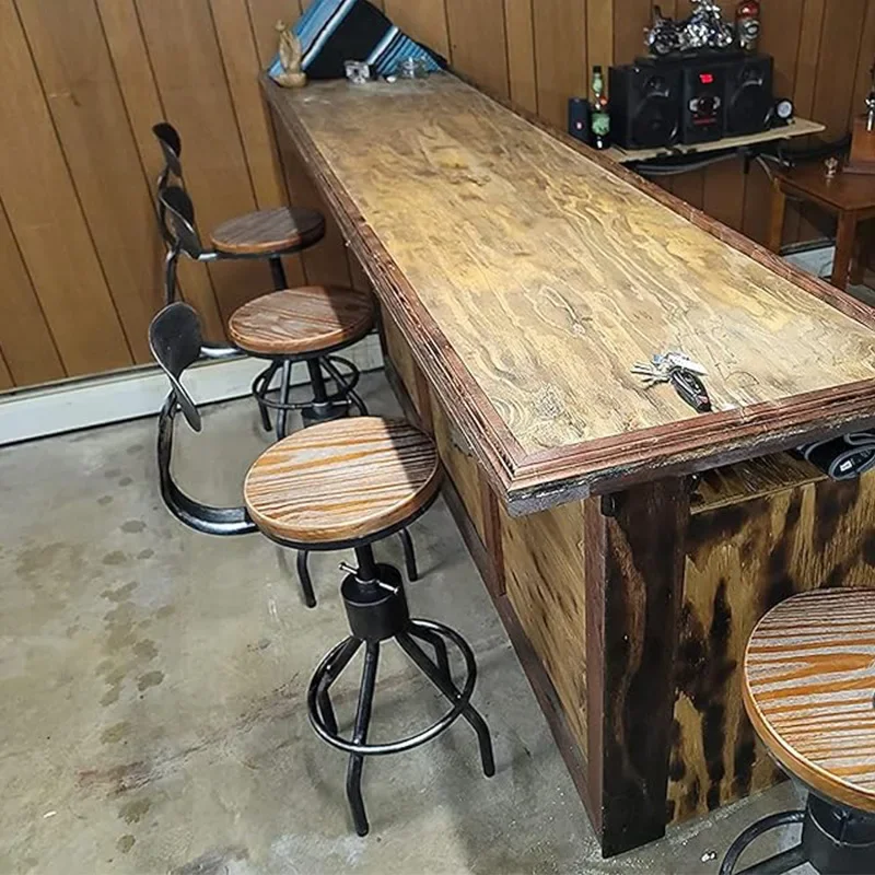 Chaise de bar rétro industrielle en fer forgé, dossier suréWeret abaissé, tabouret de bar, salon, salle à manger