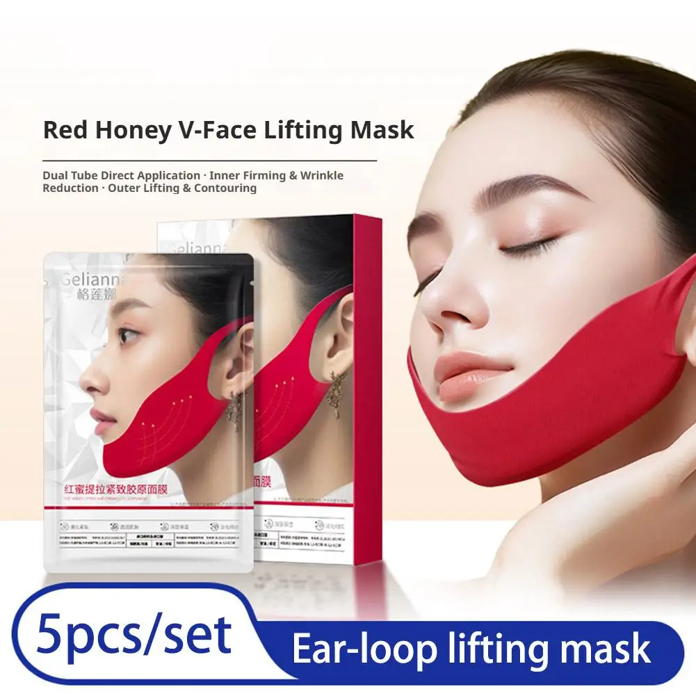 4/5pcs Facial Lifting Mask V Shape Face Firming Slimming Mask Hydrating Moisturizing Chin Cheek Lift Up Bandage Skin Care