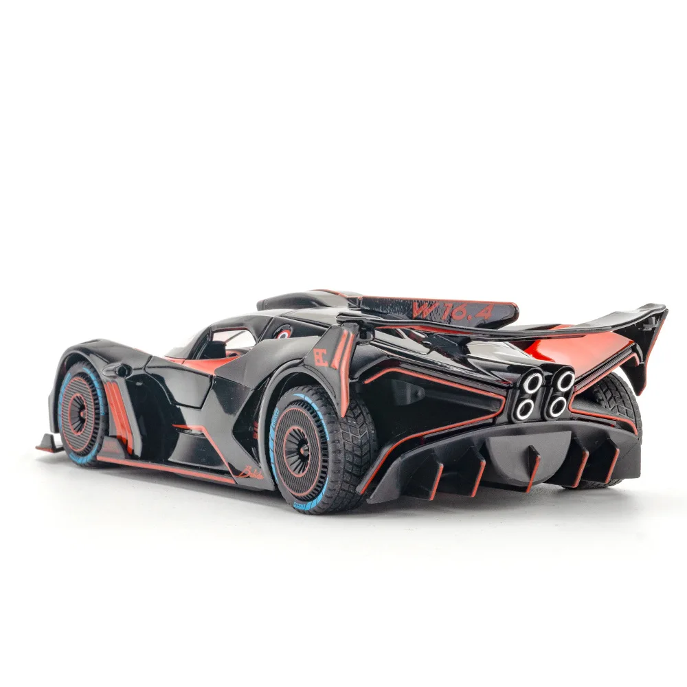 1/24 Legierung Bugatti Bolide Sportwagen Diecast Modell Spielzeug Simulation Fahrzeug Zurückziehen Sound Licht Sammlung Spielzeug für Kinder Geschenke