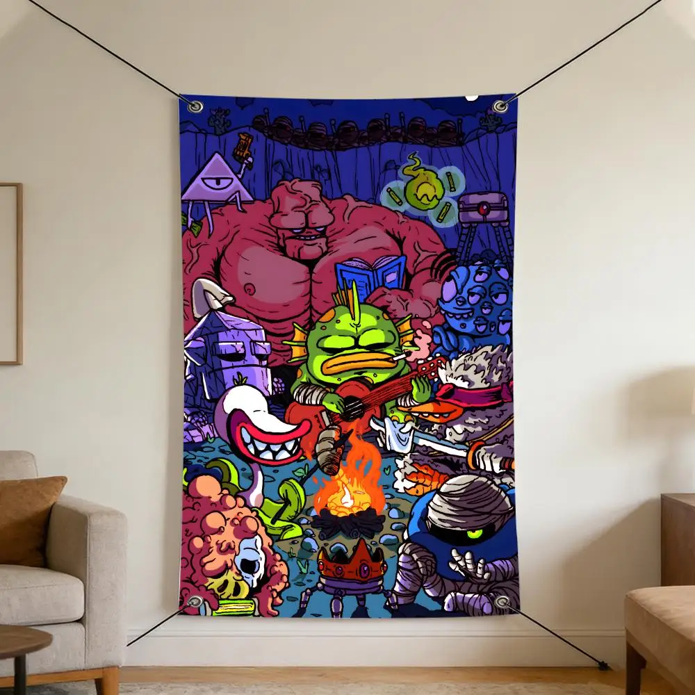 Game N-Nuclear T-Throne Flags Cozy Home Flag 4 Grommets Anti-Wrinkle Waterproo  Indoor