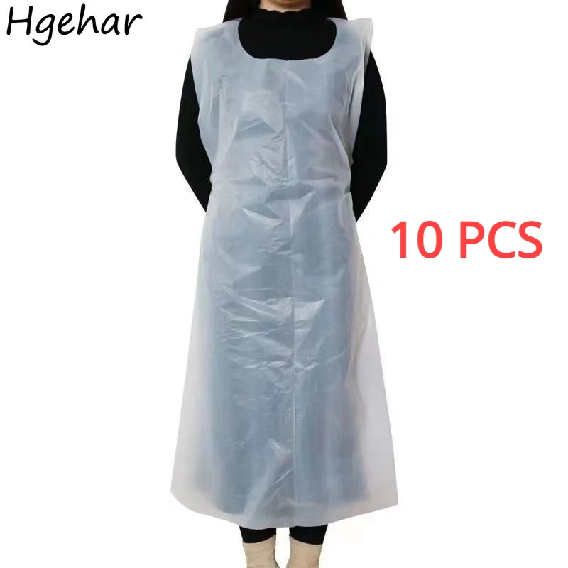 Disposable Long Apron Adult Oil-proof Waterproof Plastic Delantal Wear-resistant Anti-fouling Cooking Hot Pot Restaurant Kitchen