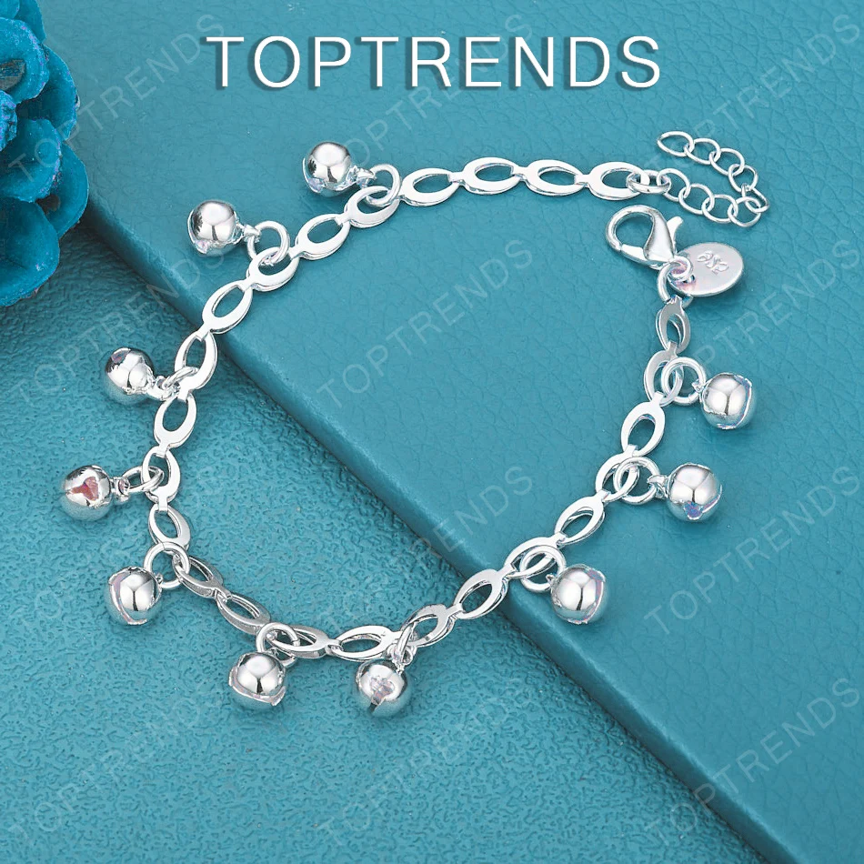 Elegant Lovely 925 Sterling Silver Bell Bracelet Fashion Charm Jewelry Accessories For Men Women Birthday Wedding Gift Party