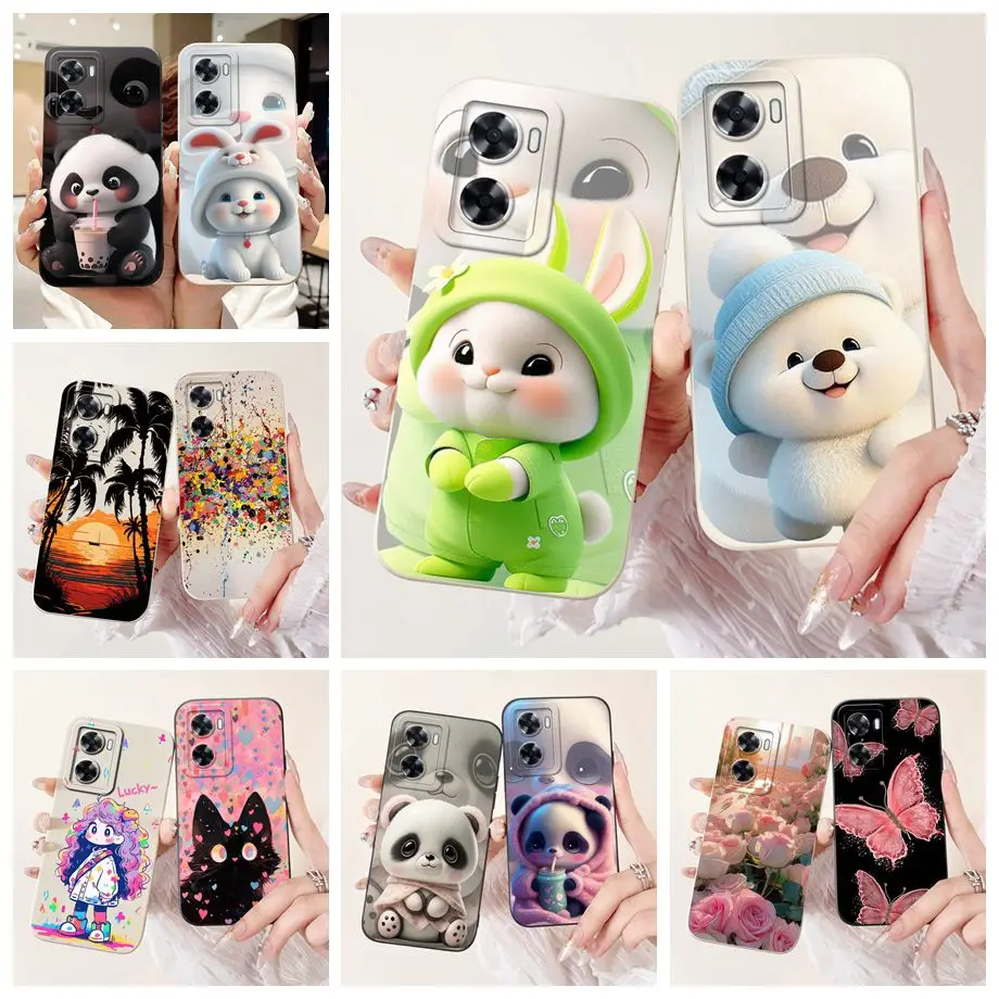 For Oppo A57 4G Case Oppo A57s CPH2385 Cute Rabbit Cartoon Cover Soft Silicone Phone Case For Oppo A77s OppoA77 4G Fundas Bumper