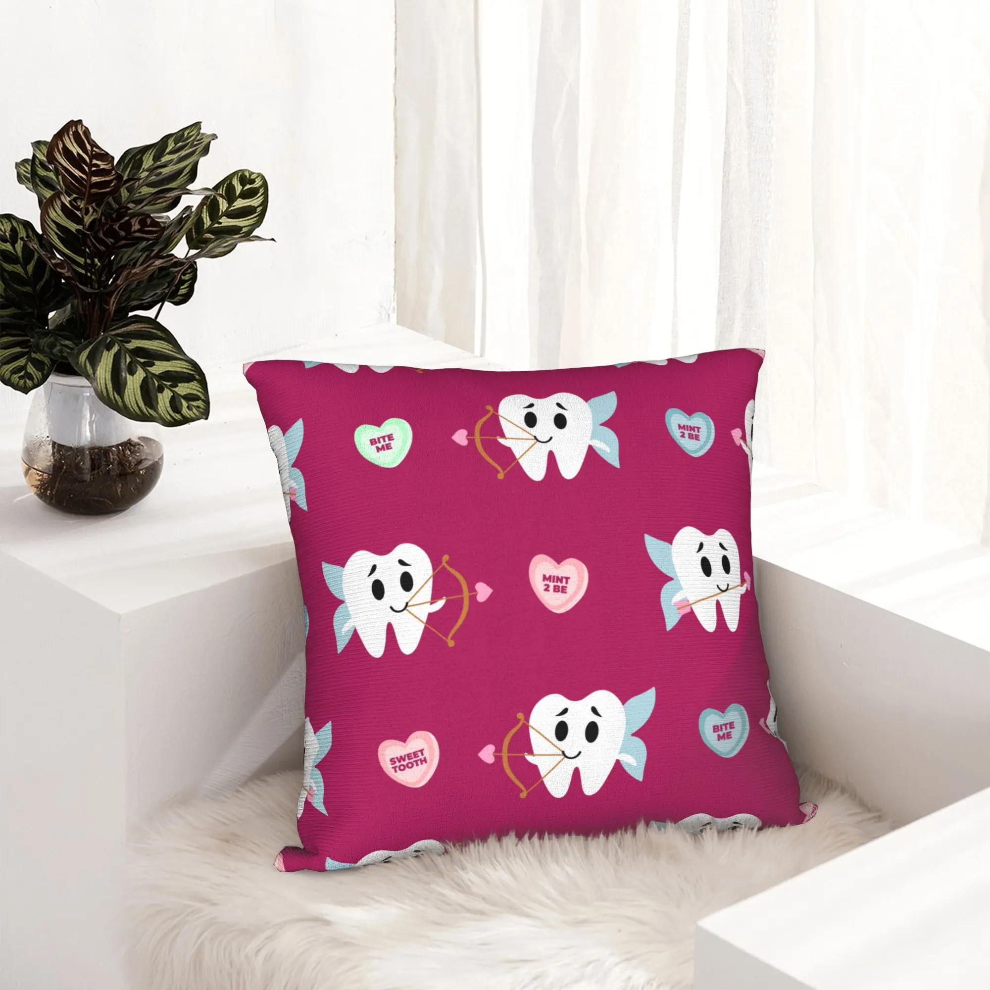 Nordic Sweet Tooth Pattern Cushion Cover Velvet  Pillow Case Home Decor