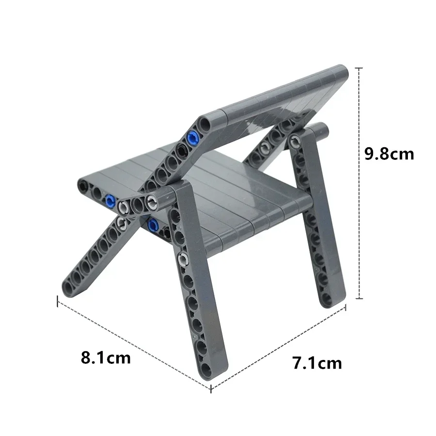 DIY techniczne składane krzesło klocki do budowy akcesoria Moc krzesło do układania cegła montaż grube ramię z otworem podnośnik Leduo zabawka