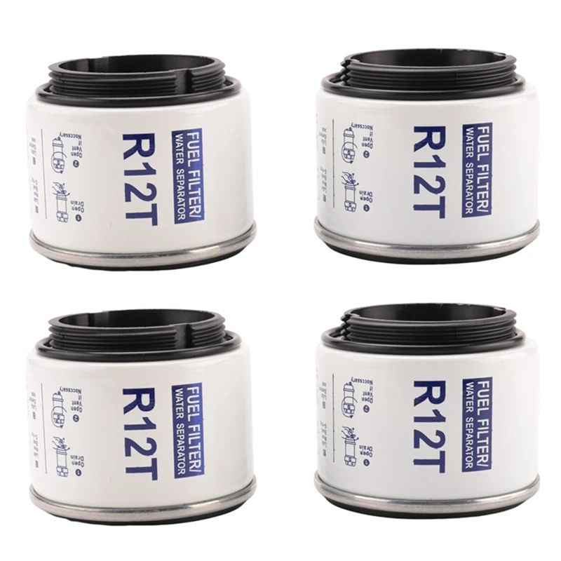 

4Pcs For R12 R12S R12T Racor 140R 120At S3240 Npt Zg1 / 4-19 SFC-8801-10 Fuel Water Separator Filter Replacement Parts