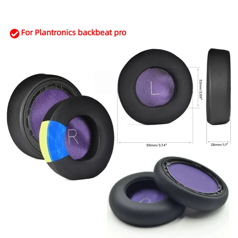 

2pcs/pairs Leather Headphone Foam For Plantronics backbeat pro Headset Ear pads Cushion Replacement Covers Accoriess