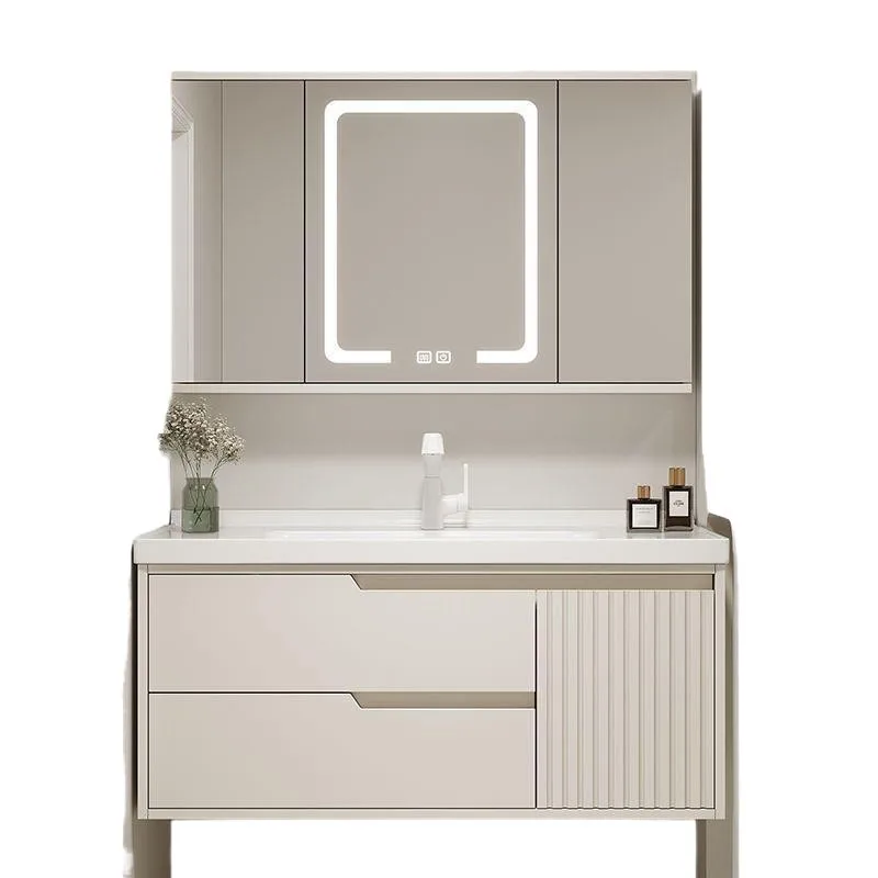 

Modern simplicity, bathroom cabinet feng shui mirror combination, bathroom ceramic integrated basin