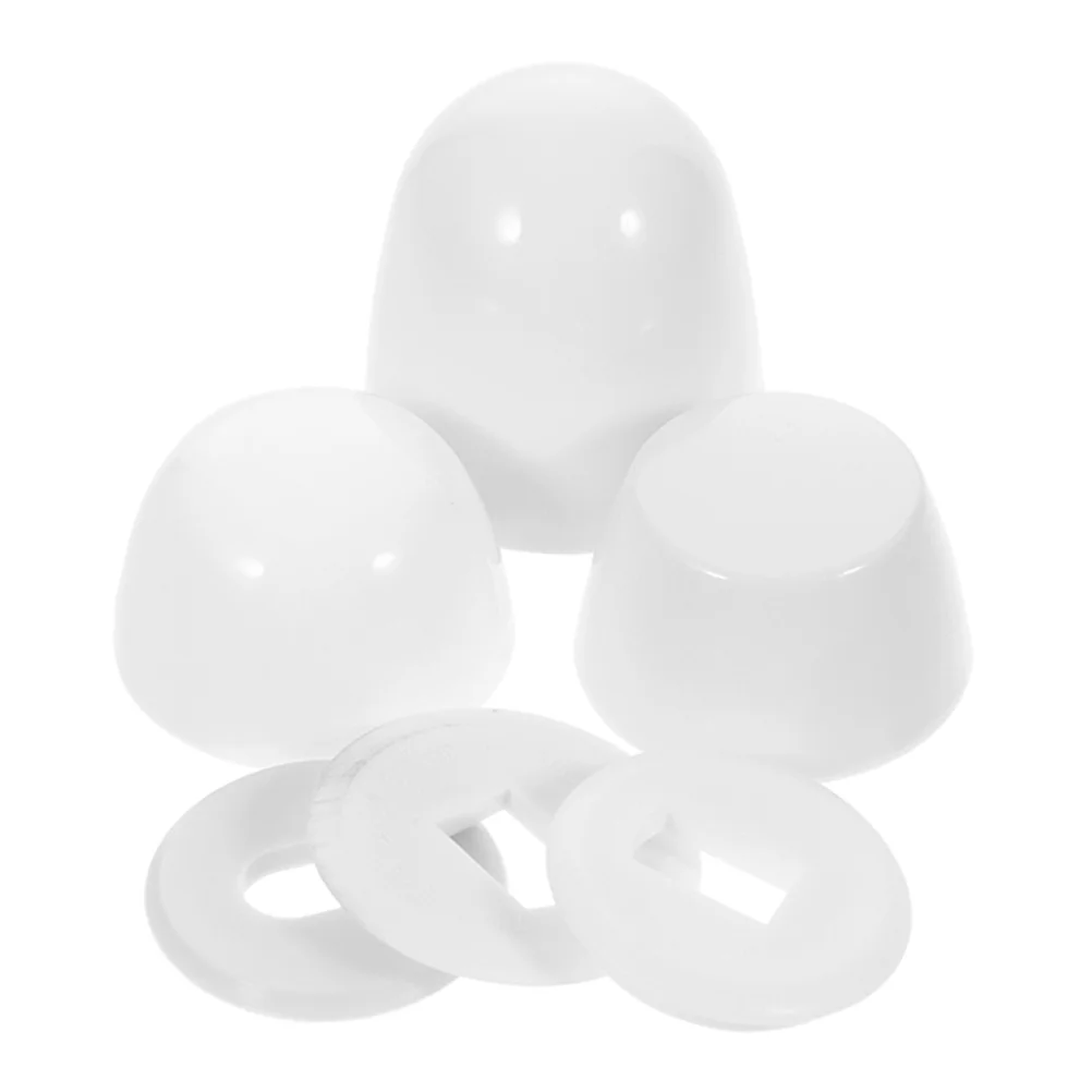 3 قطع من أغطية مسامير المرحاض العالمية، أغطية بلاستيكية مزخرفة لمسامير وعاء القاعدة، قبعات بديلة متينة وسهلة التركيب