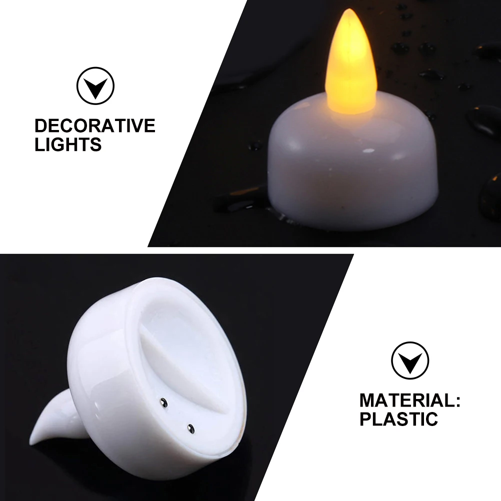 

12 pcs Led Floating Candles Waterproof Light Up Water Sensor Flameless Decorative Lights For Wedding Garden Church Party Led