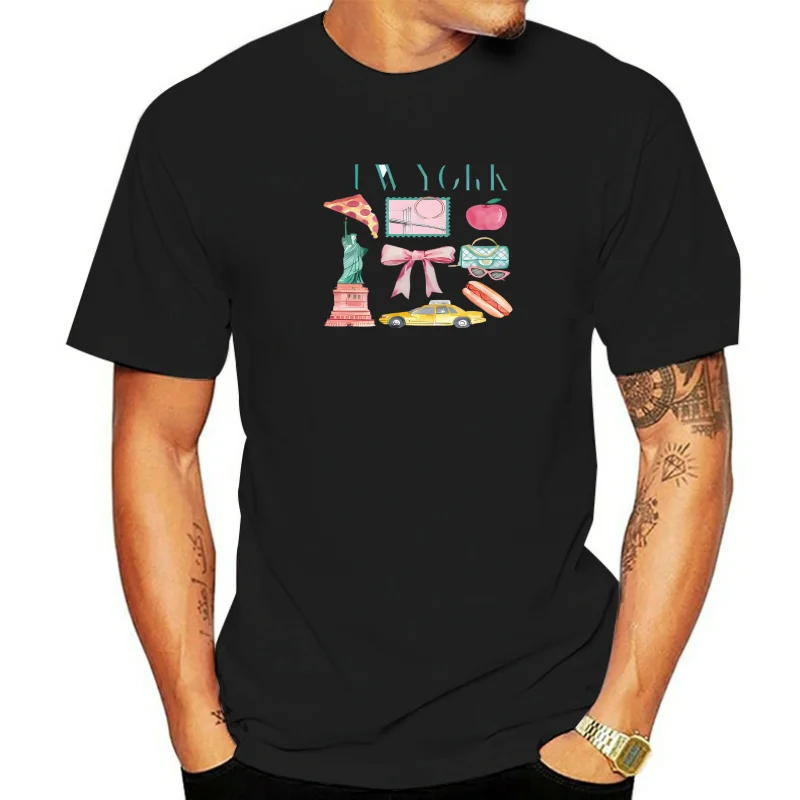 

Fashionable New York Pattern Crewneck Clothes Short Sleeve Women T-Shirt Print T-Shirt Spring Summer