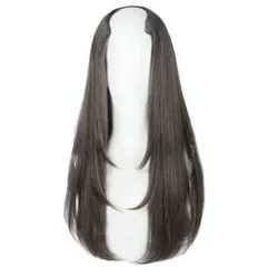 Perruque synthétique extra longue pour femme, extension de cheveux, extension de tête superposée, coiffage, marron, noir