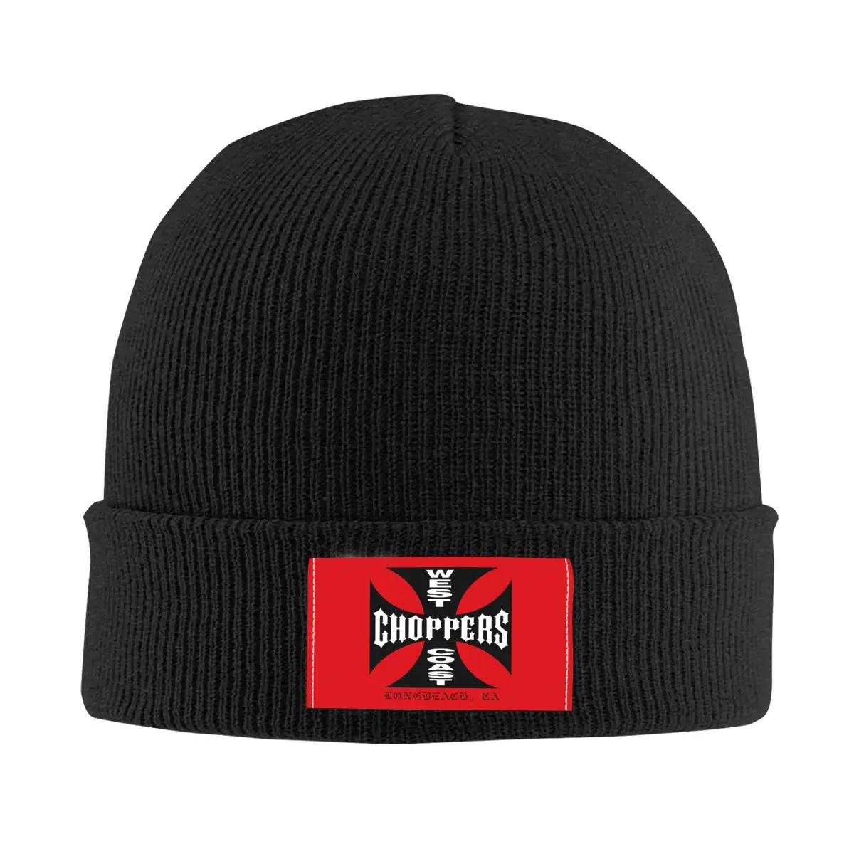 West-S-Coast-S-Chopper Iron Cross Knit Hat Beanie Winter Hat Warm Acrylic Fashion Caps for Men Women