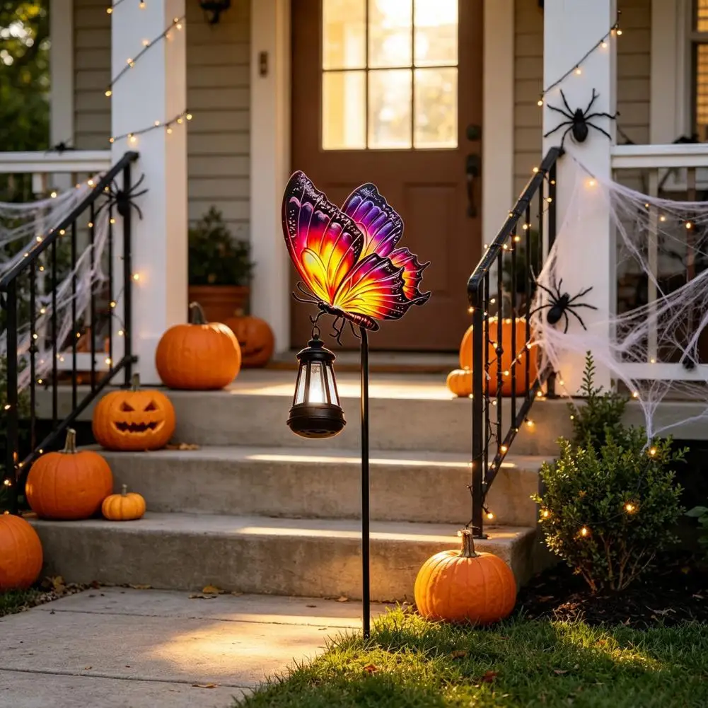 Solar Garden Stakes Outdoor Decorative Solar Butterfly Garden Stake Lights Metal Outdoor Led Landscape Stakes for Yard