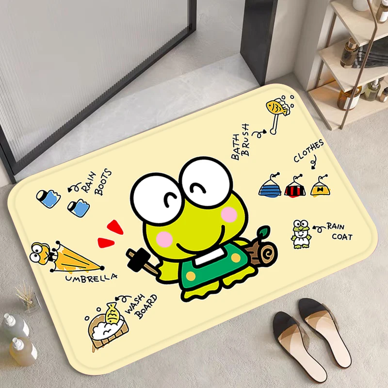 Bedside Carpet Kero Kero Keroppi  Doormat Soft Bath Mat Kitchen Hallway Floor Foot Rug Car Boot Rug Pet Mat Wedding Home Rug