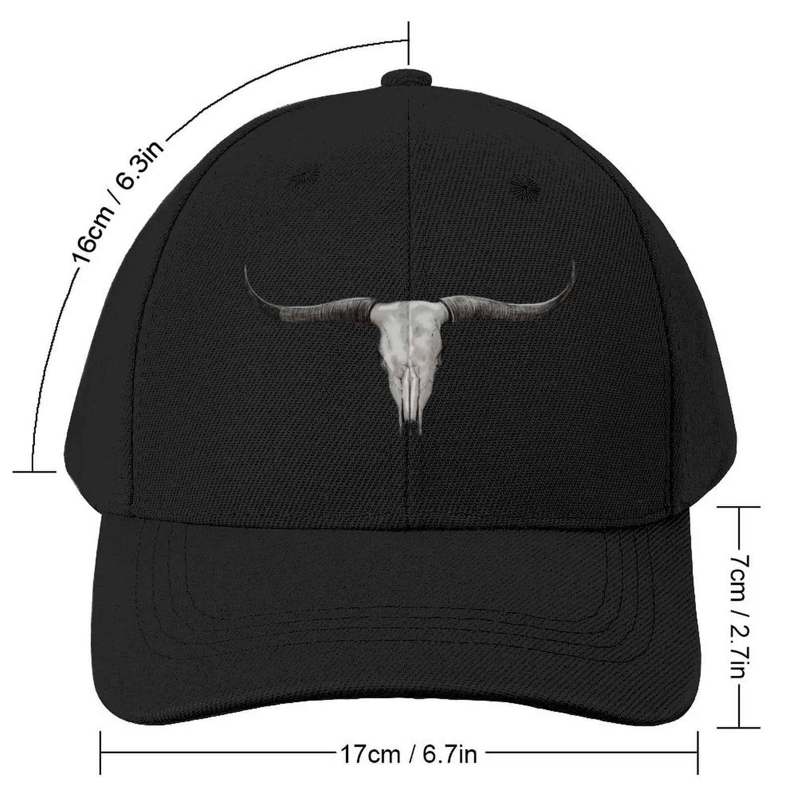 Longhorn Skull Baseball Cap Hat Beach birthday Caps Male Women's