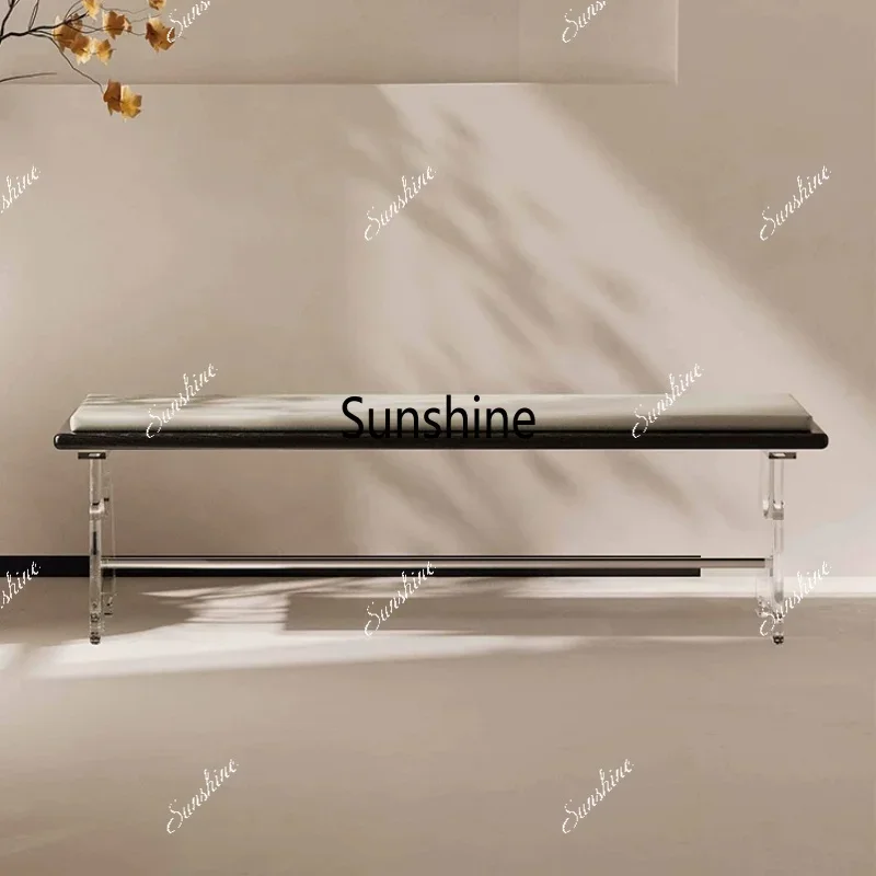 YSimple solid wood suspended acrylic bench household living room