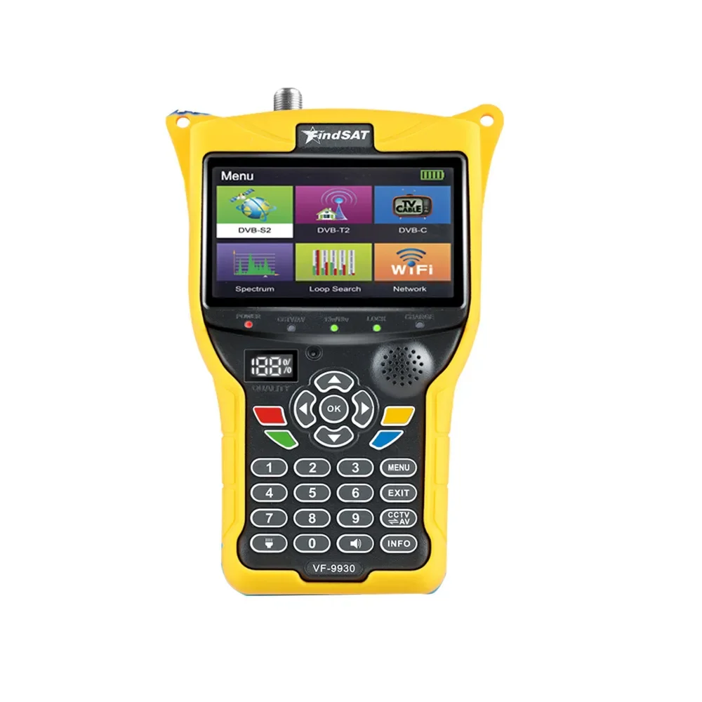 VF9930 Combo Digital TV Receiver Finder FindSAT Supports DVBS S2 T2 C AHD Signals for CCTV Test Equipment