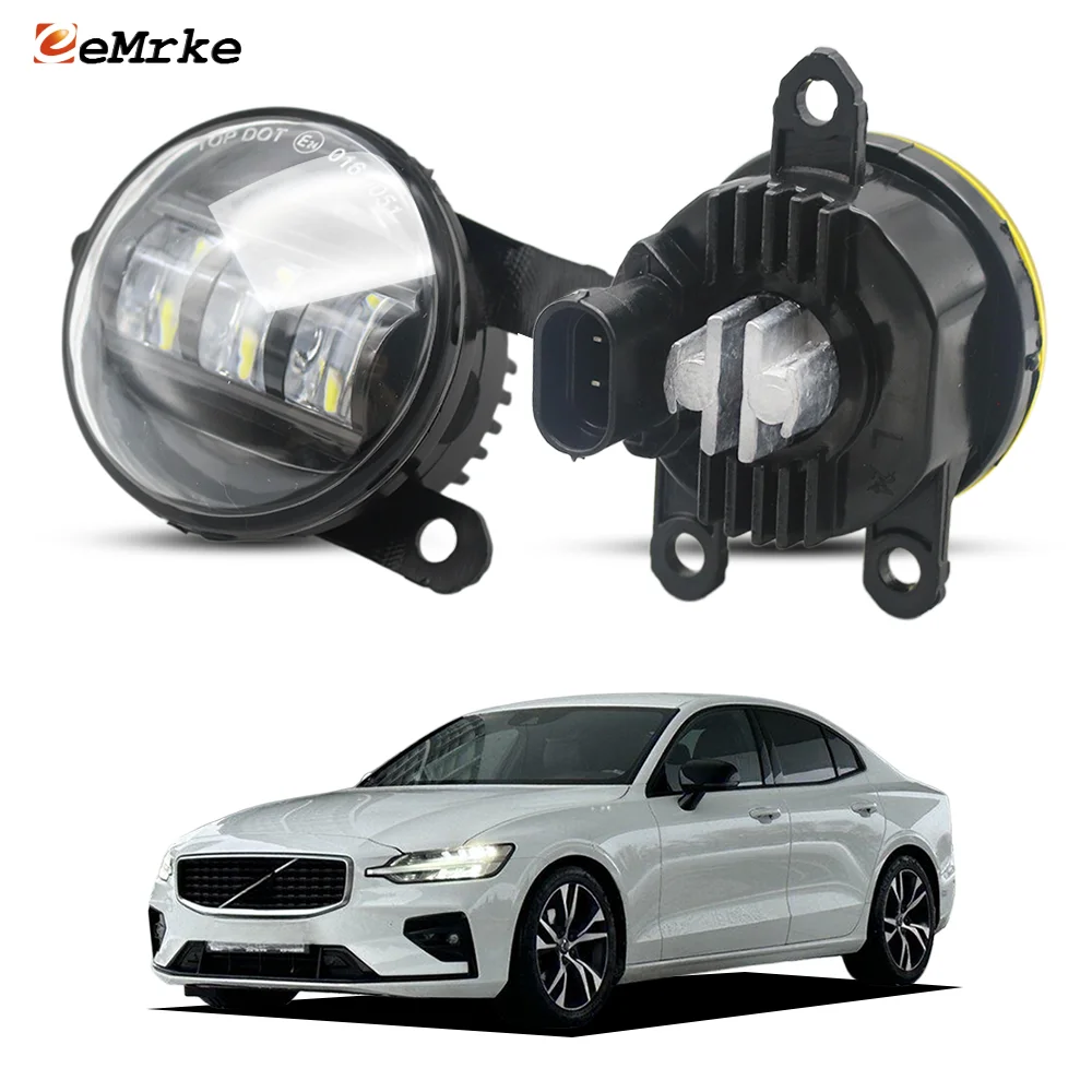 Upgrade 2-PCS LED Fog Lights DRL For Volvo S60 V60 2019 '20 '21 2022 2023 2024 H11 Factory Replace Fog Driving Lamp Car Styling