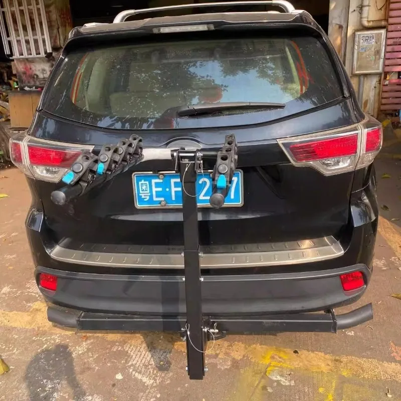Universal Metal Hitch Mount Bike Rack Rear Trailer Foldable Portable Bicycle Rack Automobiles Exterior Bracket Accessories