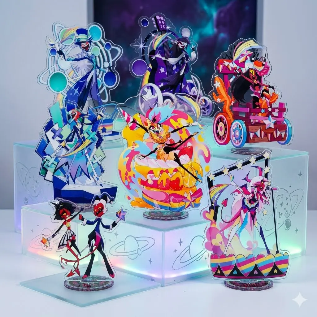 Helluva Boss Fizzarolli Blitzo 15cm Acrylic Stand Keychain Kawaii Room Aesthetics Gaming Desk Showcase Display Present