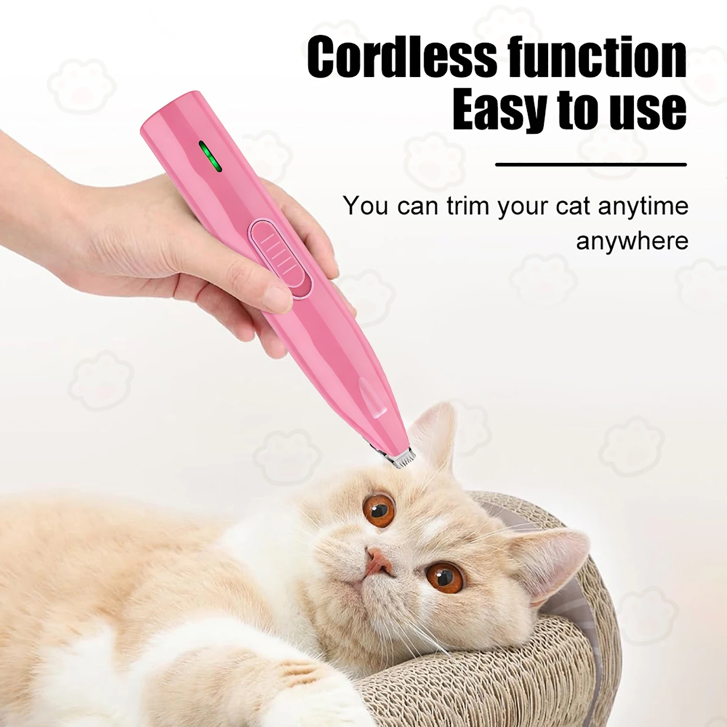 Professional Small Pet Grooming Clipper Rechargeable Silent Dog Cat Paw Trimmer for Local Fine Trimming Around Eyes Paws Belly