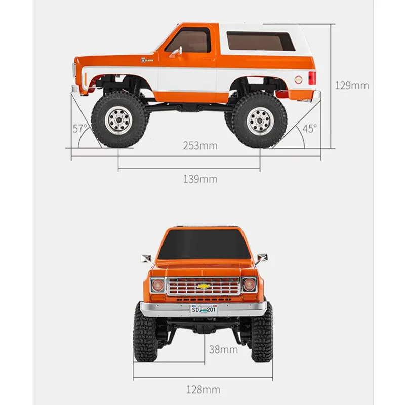 Coche RC FMS Crawler Escala 1:24 Chevrolet K5 Blazer Retro, Modelo de Camioneta Simulada, Juguete Todoterreno para Escalada, para Aficionados Adultos