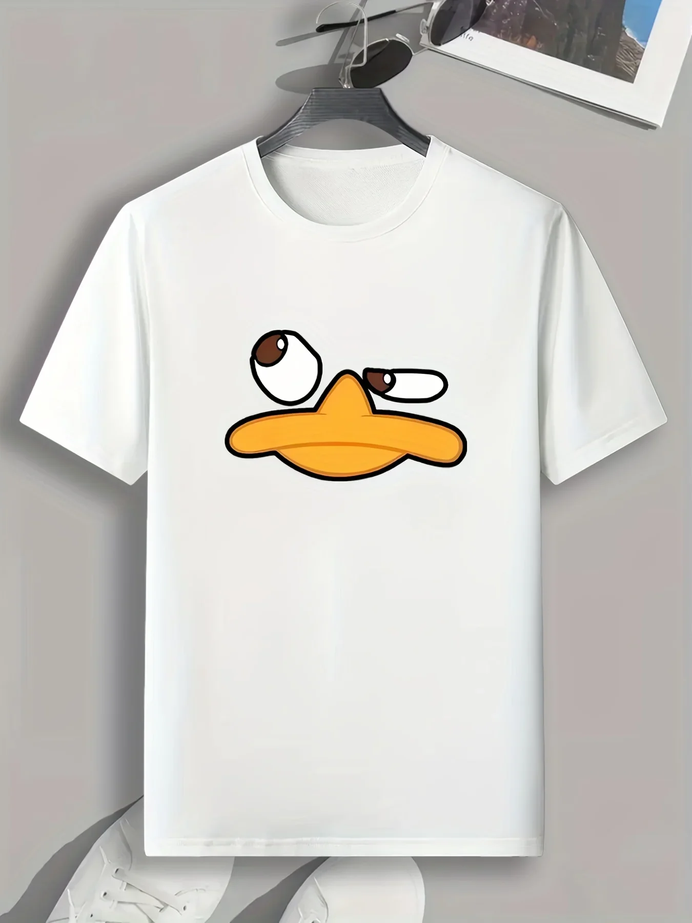 Cartoons Funny Duck Printing Female Tshirt Summer Casual Tee Tops Loose Short Sleeve Fashion O-Neck Women Clothing