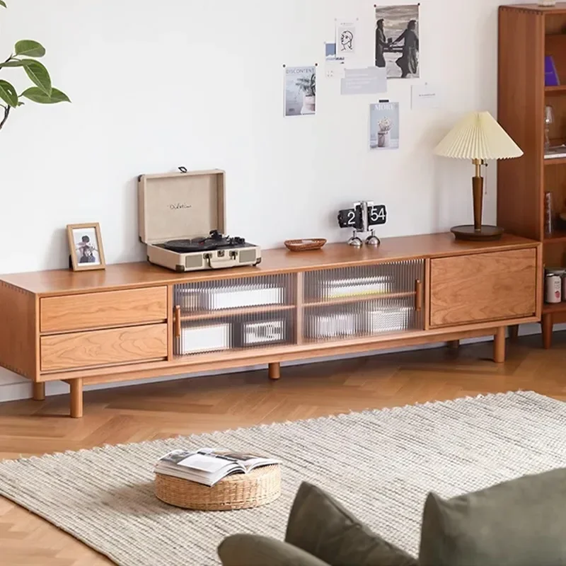 

Cherry wood solid wood TV cabinet Nordic simplicity