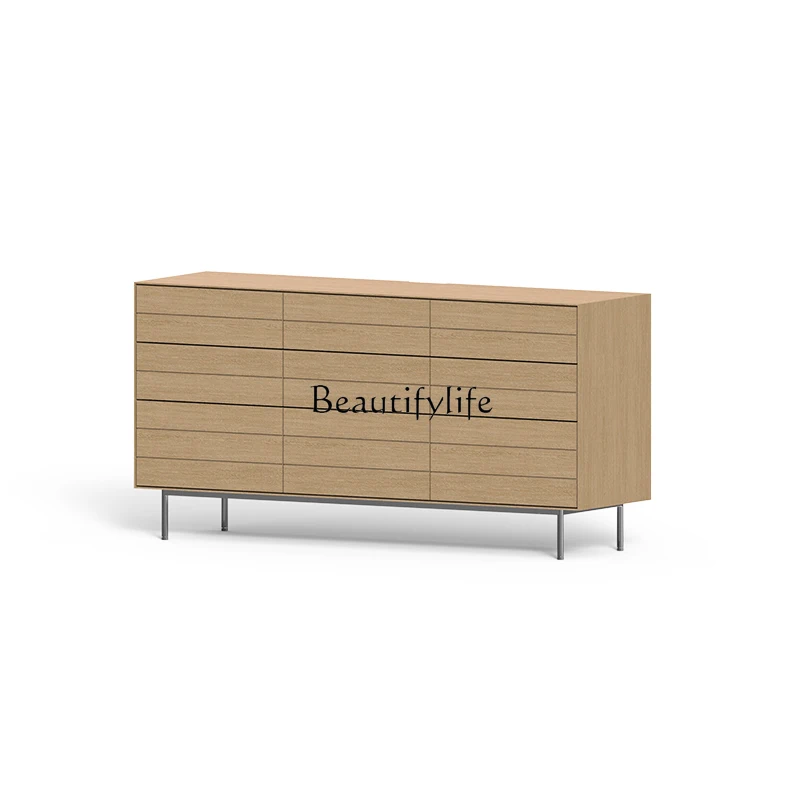 

1*Modern minimalist home living room solid wood storage cabinet Japanese minimalist storage Nordic light luxury