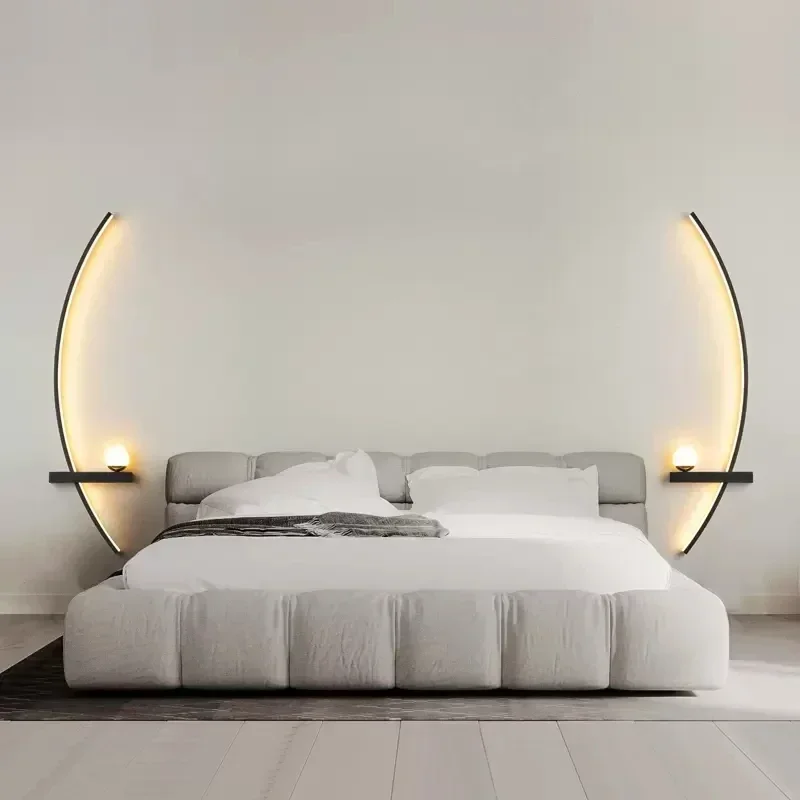 Lámpara de pared LED de arte escandinavo para dormitorio, mesita de noche, sala de estar, estudio, fondo, pared, espejo de baño, iluminación frontal