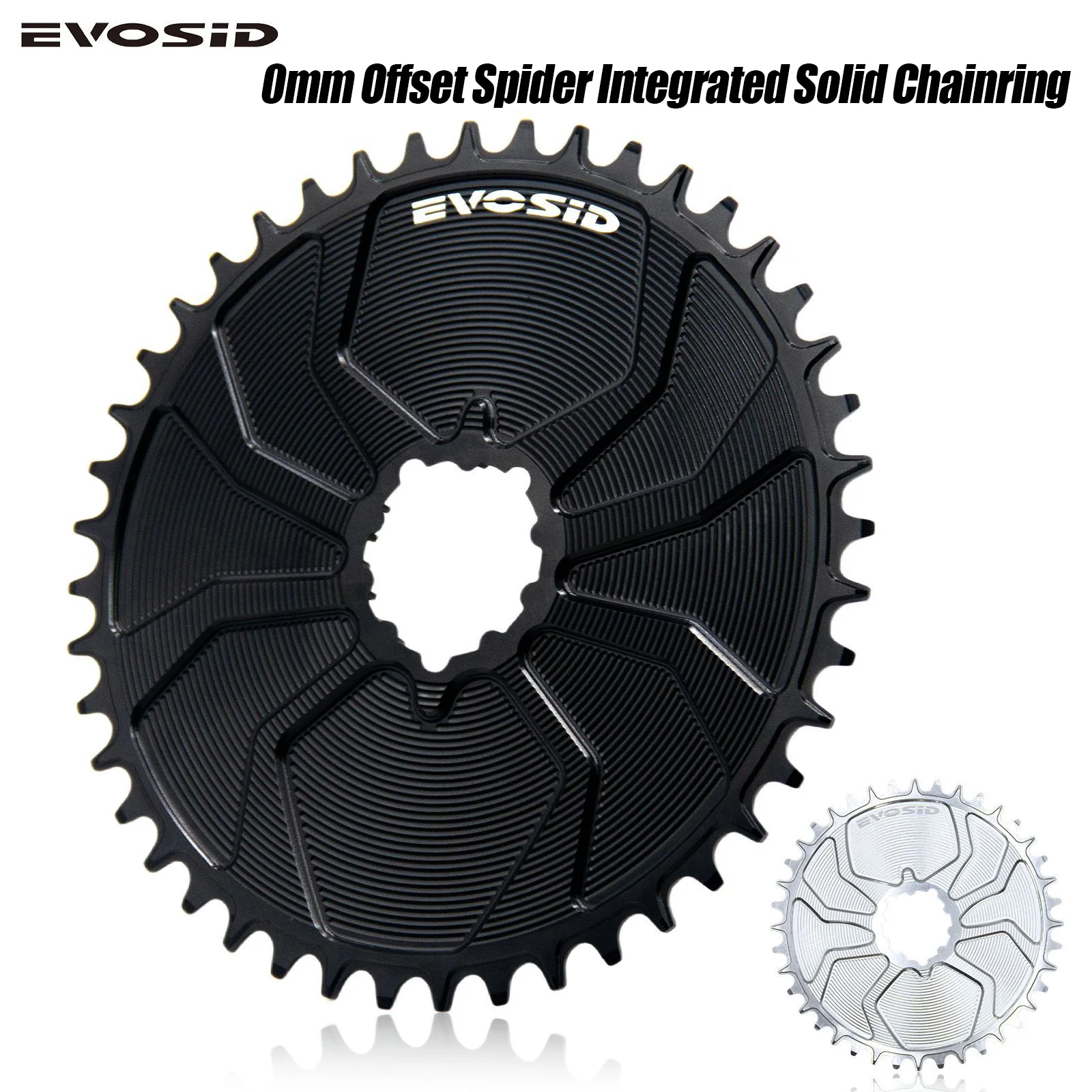 

EVOSID Road Bike Crankset ​Solid Chainring Design​ 3-Bolt Direct Mount ​Narrow-Wide Single Chainring 0mm Offset Bike Accessor