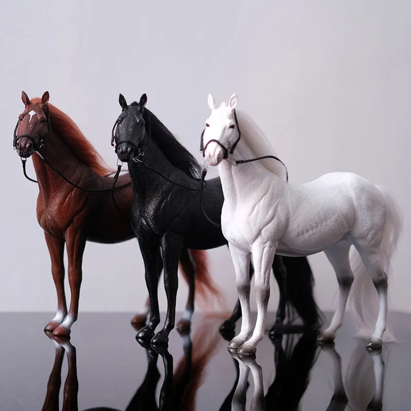 Modelo de Caballo Dragón Blanco y Negro a Escala 1/12 para Figura de Acción de los Tres Reinos, Accesorio de Montura de Soldado para Viaje al Oeste