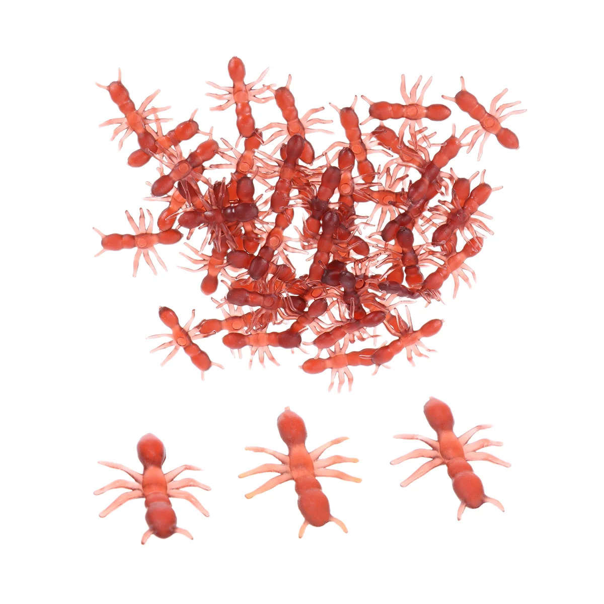 50 Pcs Artificial Apple Mini Toys Halloween Fake Ants Simulation Creepy Insects