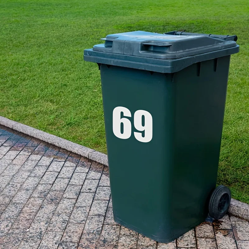 Height of 15cm /5.9in Digit Reflective Stickers Sun-proof for Rubbish Bin Numbering Self Adhesive Removable Number Wall Decals