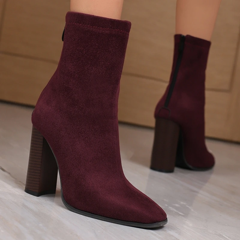 

Модные женские ботильоны на высоком каблуке на молнии, короткие ботинки серебристого, черного, красного цвета с леопардовым принтом, вечерние танцевальные туфли, женская обувь большого размера 50