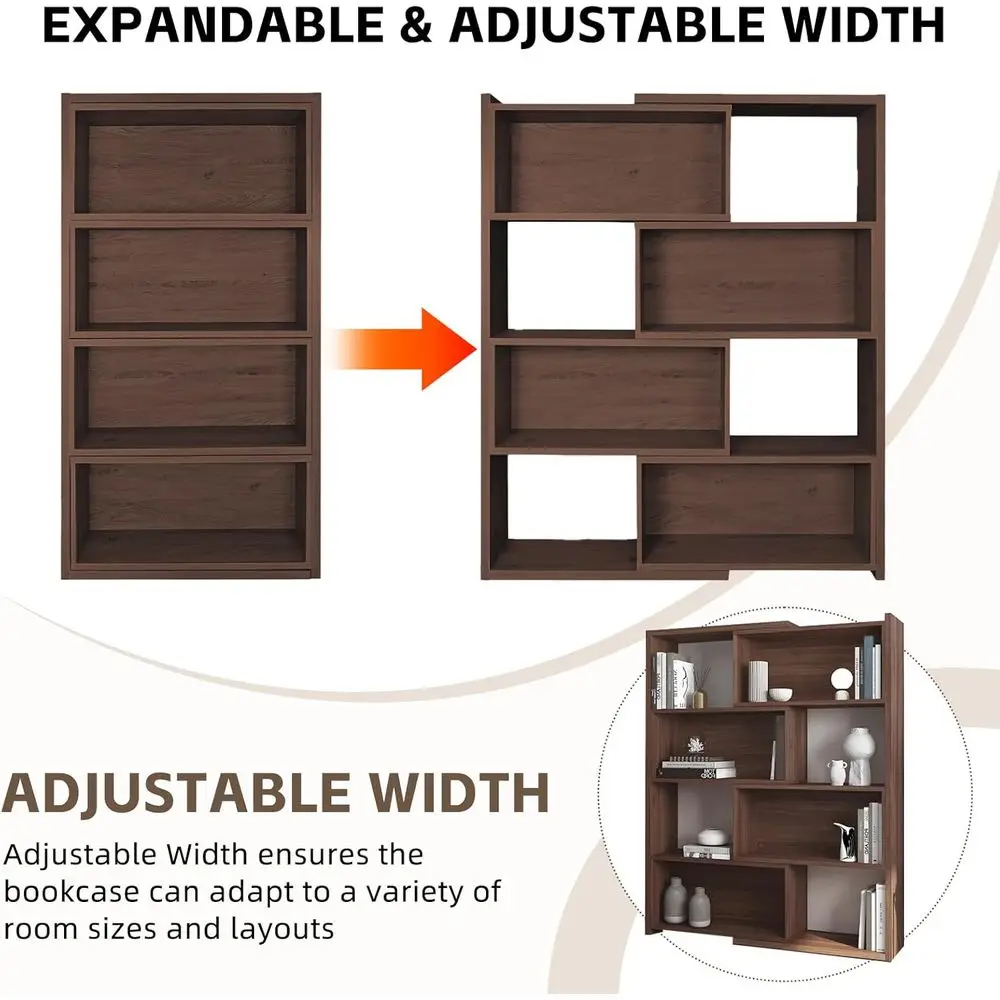 Scaffale regolabile a 3 vie, spazio di archiviazione a 4 livelli, organizer in legno salvaspazio per la casa