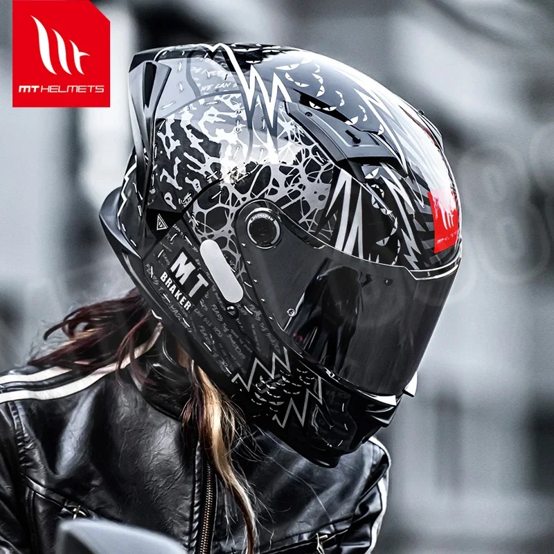 MT Helmet Men's Motorcycle Women's Autumn and Winter Cruising Four-season Couple Racing Moto Full-face Helmet ECE DOT Approved