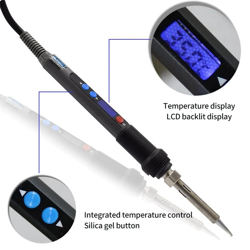 Ferro de solda com display digital PX988 Ferro de solda portátil com controle de temperatura Plugue UE