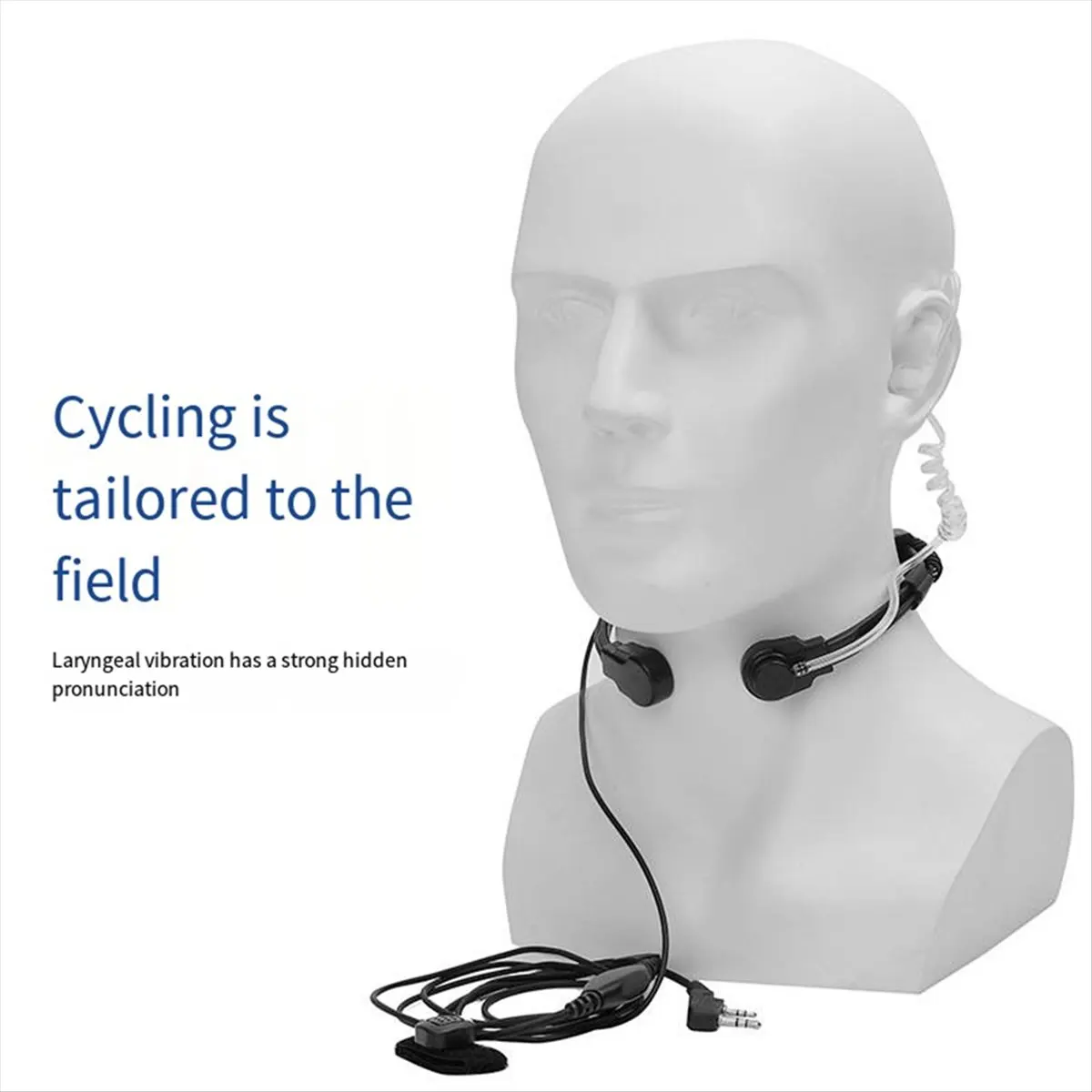 Headset Mikrofon Tenggorokan SWXF Intercom dengan Getaran Tenggorokan untuk -UV5R 888S 82 Headset Saluran Udara yang Dikendalikan dengan Tenggorokan