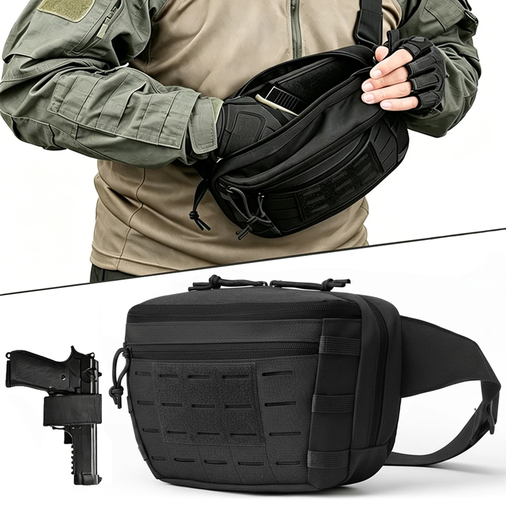 Edc Concealed Carry Sling Bag - Borsa Tattica per Pistola, Marsupio per