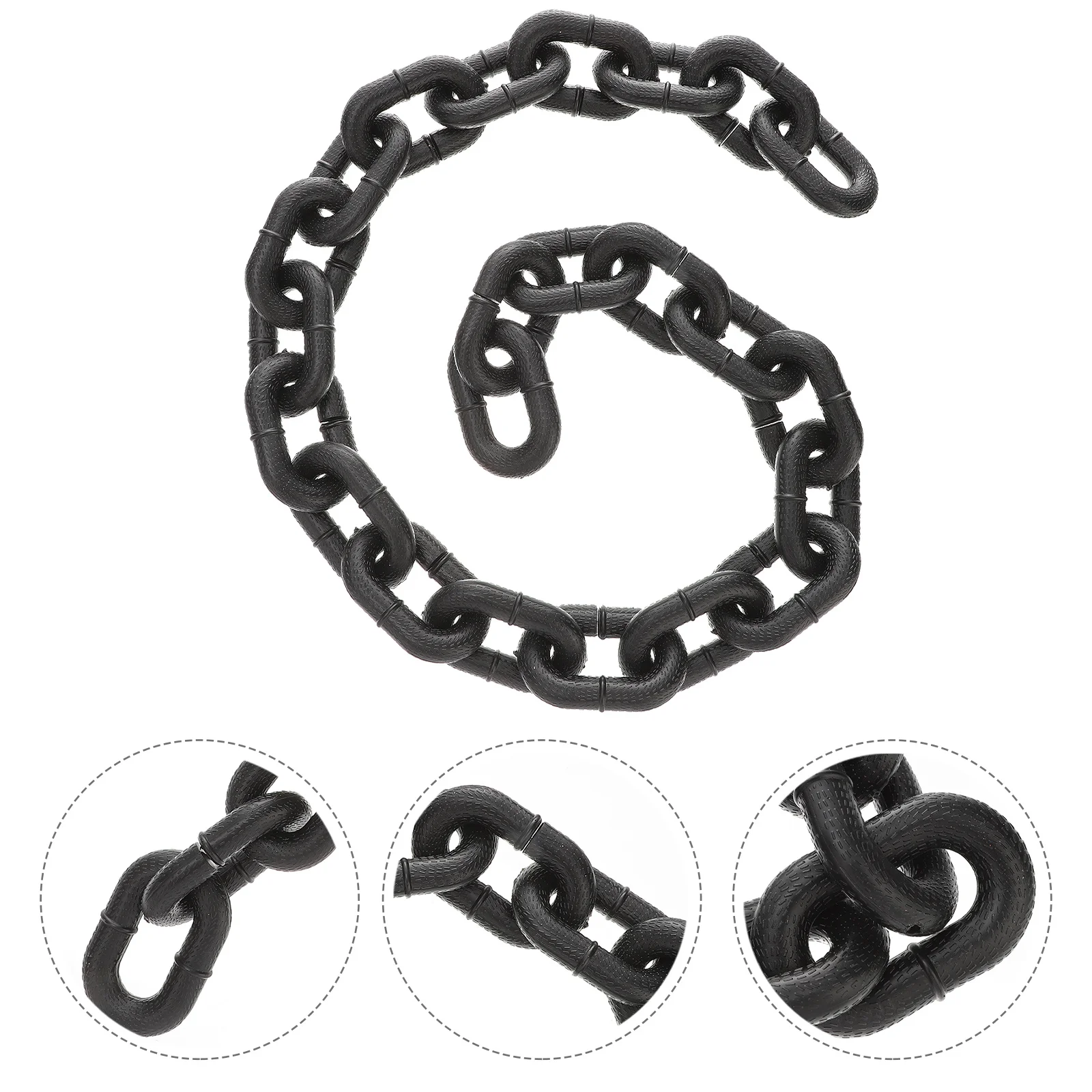 Adereço de corrente falsa de plástico longo para halloween, leve, decoração realista, fantasia de halloween, acessório de decoração de festa