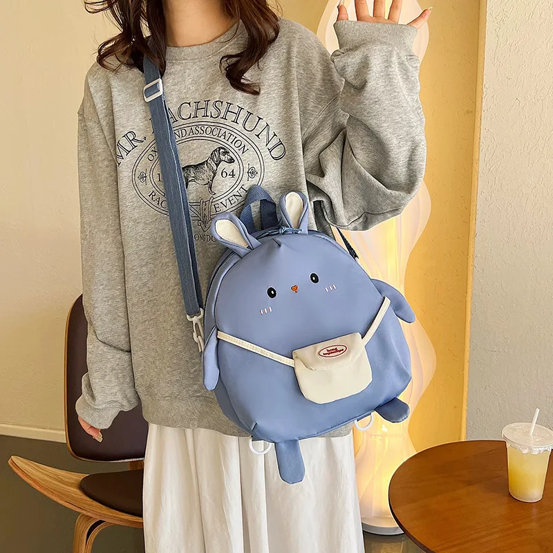 

Cute Rabbit Canvas oulder Bag Women Large Capaci Cartoon Crossbody Bag Soft Student Bookbag Japanese Sle Bapa for G...