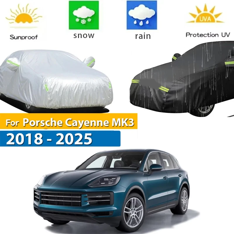

For Porsche Cayenne MK3 2018 - 2025 Full Car Covers Outdoor Sun Anti UV Rain Snow Dust Protection Oxford Cloth Accessories