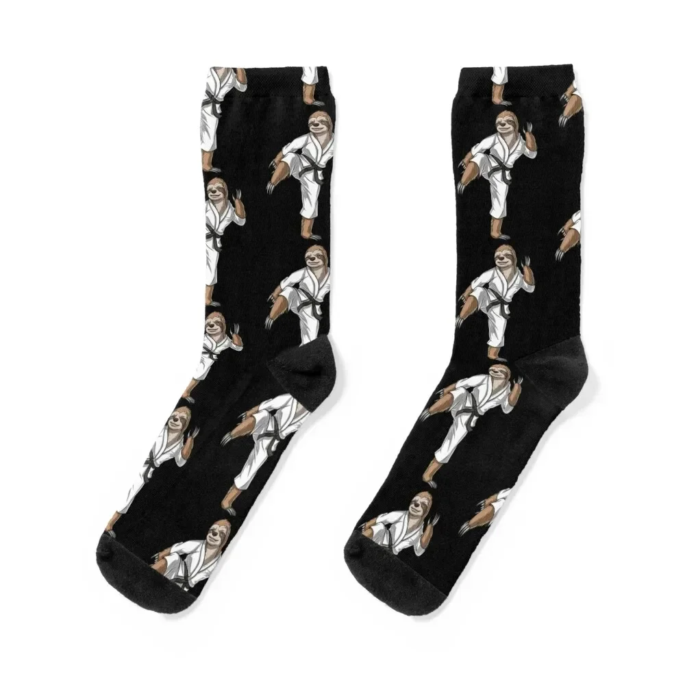 

Sloth Karate Socks retro essential Stockings Women's Socks Men's