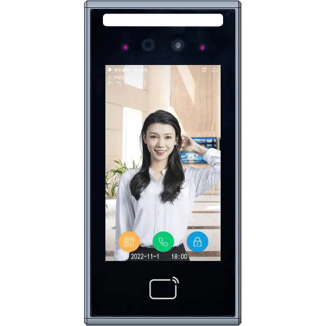 Automat do rozpoznawania twarzy w kształcie litery L, 5 cm, z ekranem dotykowym, biometryczny system kontroli dostępu.