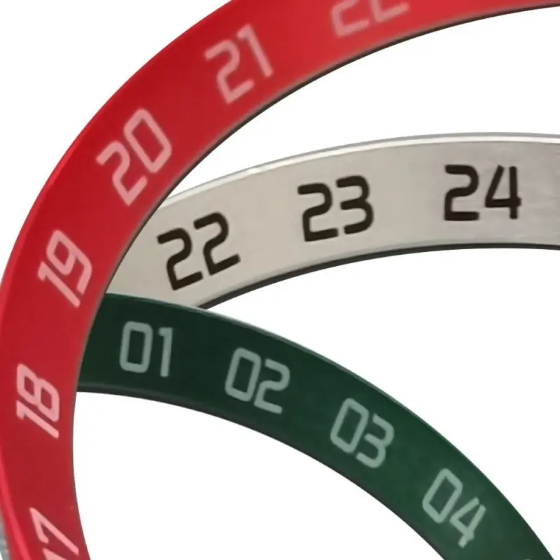 30.5mm*27.5mm Watch Parts Copper Silver Red SKX007 Watch Chapter Ring 24 Hours Index 60 Min Scale Fit For SKX007 Case NH35 NH36