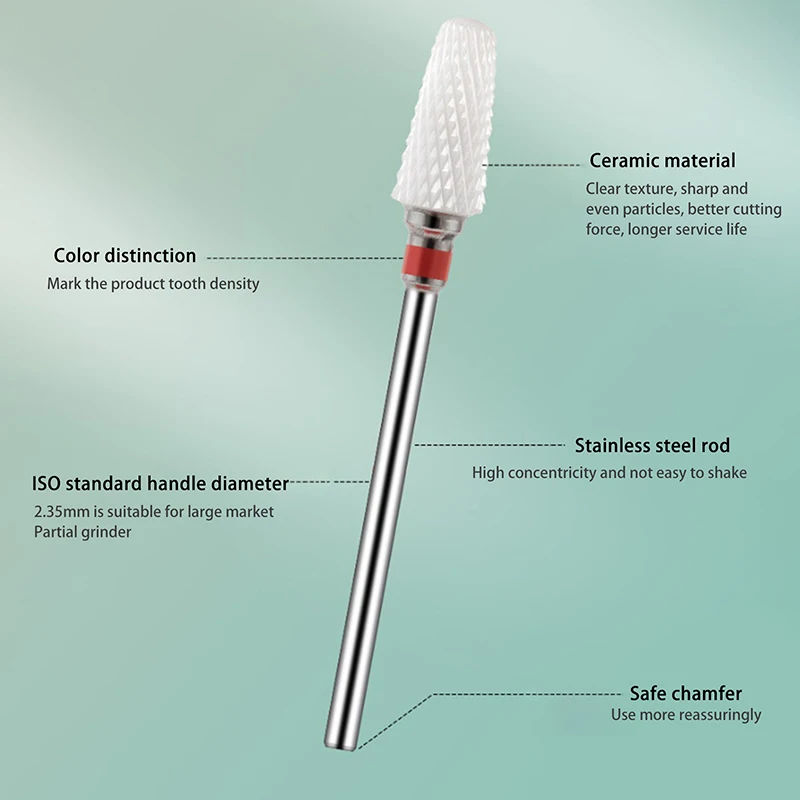 6 قطعة/صندوق الكوارتز الماس الرمال ملفات الأظافر الحفر إهاب تلميع بت مسمار رأس مطحنة مجموعة تشذيب الأظافر الكهربائية مسمار أدوات الرسم