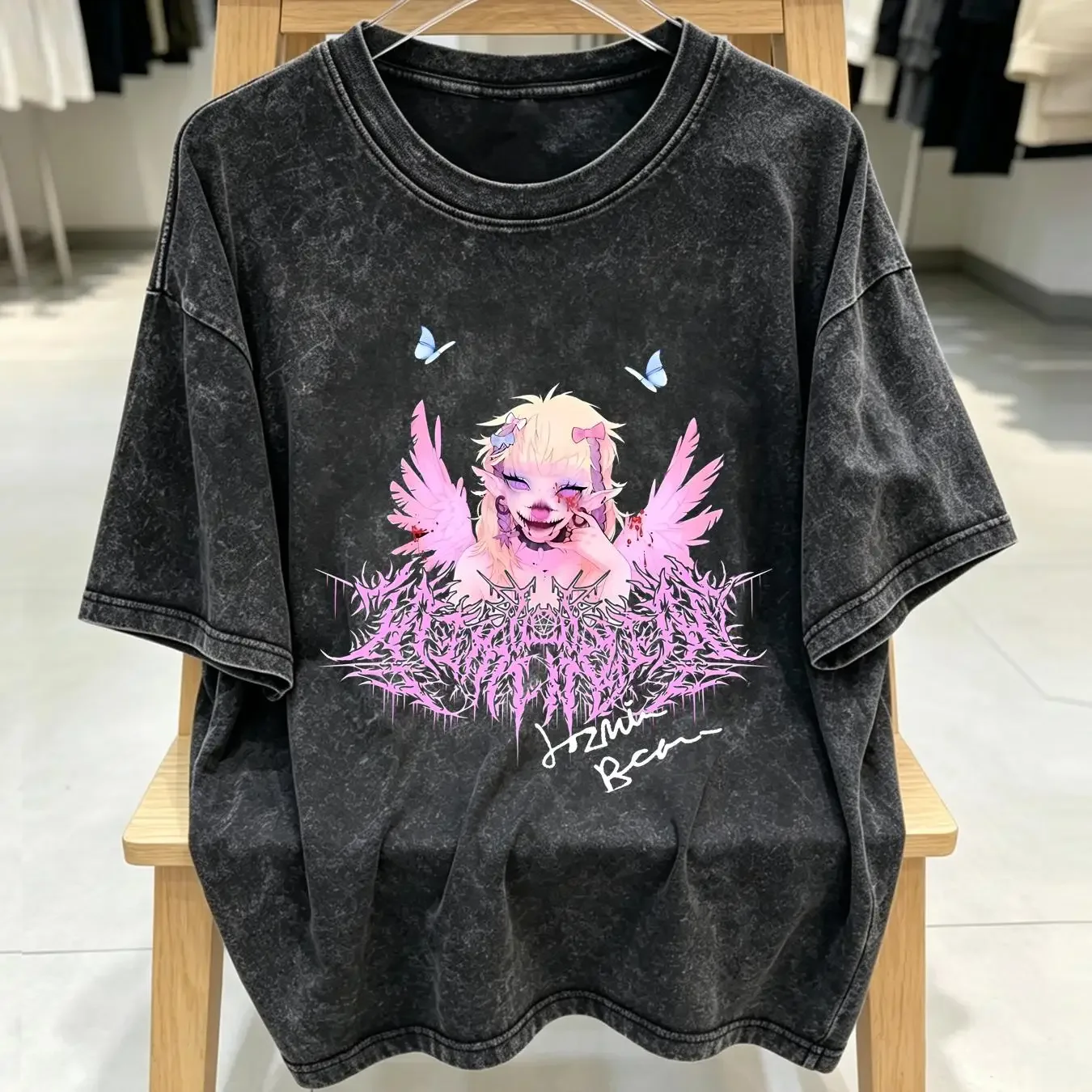 washed T Shirt New Jazmin Bean Black Cotton Full Size S 3XL For Fans vintage Washed Stylish designer clothes Casual Breathable