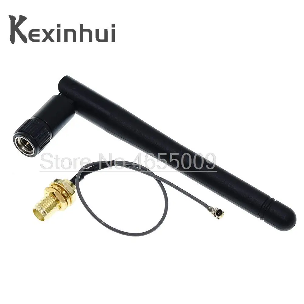 2.4GHz 3dBi WiFi 2.4g Antenna Aerial RP-SMA Male wireless router+ 17cm PCI U.FL IPX to RP SMA Male Pigtail Cable ESP8266 ESP32